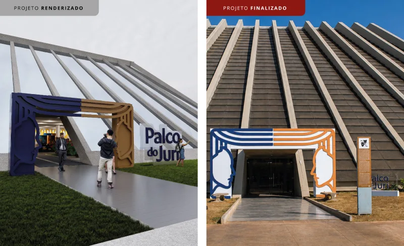 Palco do Juri, portico de entrada, no Teatro Nacional de Brasília | Arquitetura de eventos